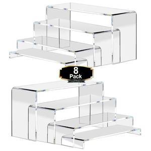lot 9972 image: Zsdios Clear Acrylic Risers Display Stands,5 Pcs Large Acrylic Stands for display Food,Jewelry, Models, Cupcakes, Collectibles, and Retail