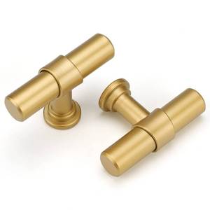 lot 9975 image: Haliwu MultiPack Gold Cabinet Knobs, Brushed Brass Cabinet Knobs Kitchen Cabinet Knobs, Dresser Drawer Konbs Gold Pulls and Knobs T-bar Knob Kitchen Hardware