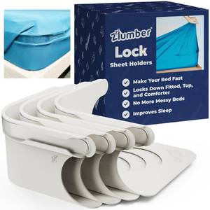 lot 9980 image: Zlumber Lock Sheet Holders Keep Sheets Firm & Tight - Ultimate Bed Sheet Holder Straps with Bedsheet ClipsStraps No More Loose Sheets, Fits, Easy One-Time Installation