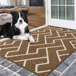 lot 9991 image: hicorfe Indoor Doormat,Front Back Door Entrance Mat,Non Slip Rubber Backing Mats,32x48 Absorbent Resist Dirt Entryway Doormat Inside Floor Mats Washable Kitchen,Hallyway,Patio(Brown)