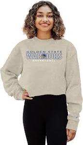 lot 9961 image: Blue 84 Womens Standard NBA Officially Licensed Cropped Crewneck Sweatshirt Oatmeal M