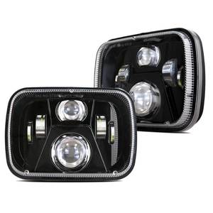 lot 2020 image: SUMHITIC 5x7 7x6 H6054 LED Headlights 110W 8400LM High Low Sealed Beam Headlamps DOT Anti-glare Compatible with Jeep Cherokee XJ Wrangler YJ Comanche MJ GMC Savana Safari Ford Black - Retail $83.33