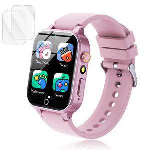 lot 2025 image: Luyiilo Kids Games Watch, with 26 Puzzle Games, Touch Screen, HD Camera, Alarm Clock, Toys for Ages 4-12 Years Old.Birthday Gift for Boys Girls (Pink)