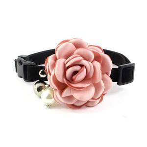 lot 2034 image: PETFAVORITES Everflowering Rose Flower Cat Dog Collar Bow Tie - Suede Puppy Necklace with Bell - Chihuahua Yorkie Girl Clothes Costume Outfits Accessory, Adjustable and Handmade (Pink, Size M)