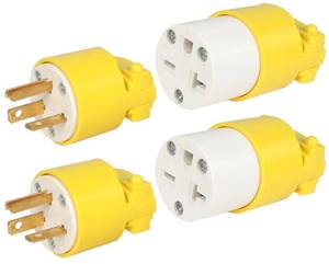 lot 2041 image: MaxWorks 50541 4 pc. Yellow Replacement Plug and Socket Set 6-20P and NEMA 6-20R, 250V, 20A