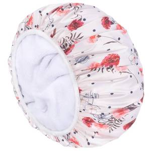lot 2048 image: Keeygo Shower Caps, Terry Lined Womens Shower Caps, Triple Layer Large Shower Cap for Women, Towel Lined Reusable Shower Caps for Women Long Thick Hair, Waterproof Hair cap