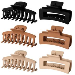 lot 2055 image: Vsiopy 6pcs Medium Large Matte Square Claw Hair Clips for Women Versatile Styling for Thick & Thin Hair
