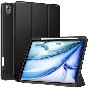 lot 2061 image: ZtotopCases for iPad Air 6th Generation 11 Inch Case M2 2024 & iPad Air 5th4th Gen 10.9 Inch 20222020 & iPad Pro 11 2018 1st with Pencil Holder, Soft TPU Back Slim Trifold Smart Cover, Black