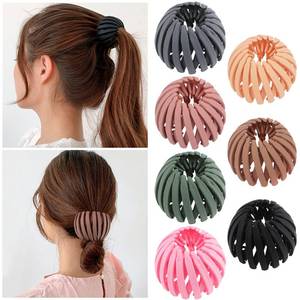 lot 2067 image: TOBATOBA Birds Nest Hair Accessories - 7Pcs Bun Maker Clips, Expandable Ponytail Holders, Matte Shaped Hairpins for Women and Girls