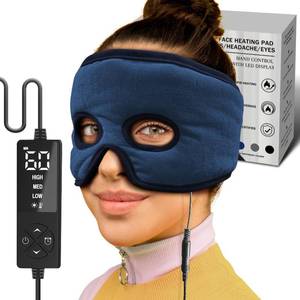 lot 2074 image: sticro Moist Heat Sinus Mask for Sinus Pressure Relief, 3 Heat & 5 Timer Settings Heated Eye Mask with Eye Holes, Thermo Therapy for Sinusitis, Migraine, Tension Headache, TMJ Relief