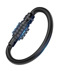 lot 2080 image: Combination Locks, Heavy Duty Carabiner Clips, Ultra Large D-Shaped Code Combo Lock for Looped Bike Security Cable Lock, Helmet Lock, Bike Lock, Fence Lock, Travel Case Lock (1, Black)
