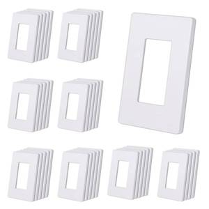 lot 2098 image: CML Matte White 1-Gang Screwless Decorative Wall Plates, 40 Pack Child Safe Light Switch Covers, Standard Size 2.91 X 4.68, Scratch and Impact Resistant, Hidden Screws, Polycarbonate