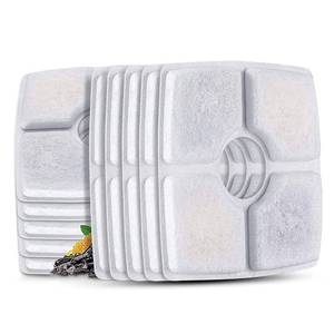 lot 2103 image: Cat Water Fountain Filters,10 Pack Replacement Filter Fit for Top Square 84oz2.5L Cat Pet Fountain, 3 Filtration System