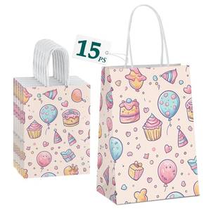 lot 2105 image: OTURGC Gift Bags Multi Pcs 5.9X3.1X8.2 Paper Bags with Handles bulk,Party Favor Bags Birthday Wedding Mothers Day gift bags Small Paper Shopping Bags,Colorful Retail bags (Cakes)