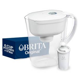 lot 2109 image: Brita Metro Water Filter Pitcher with SmartLight Filter Change Indicator, BPA-Free, Replaces 1,800 Plastic Water Bottles a Year, Lasts Two Months, Includes 1 Filter, Small - 6-Cup Capacity, White