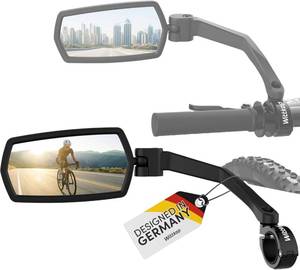 lot 2121 image: WITTKOP Bike mirror  Large HD field of vision  360° rotatable & foldable  Mounting above & below  Break-proof & durable  ebike accessories, bike mirror handlebar mount, bicycle mirrors