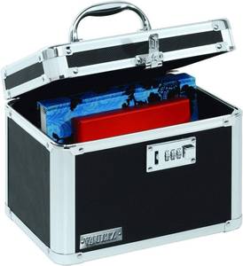 lot 2123 image: Vaultz Secure Security Lock Boxes - Safe Combination Lock Box, Storage for Documents, Valuables, Medicine & Money - 9.88 x 7.75 x 7 Inch - BlackChrome