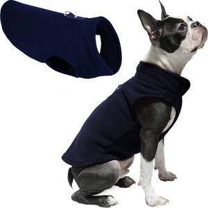 lot 2126 image: Gooby Fleece Vest Dog Sweater - Navy, X-Small - Warm Pullover Fleece Dog Jacket with O-Ring Leash - Winter Small Dog Sweater Coat - Cold Weather Dog Clothes for Small Dogs Boy or Girl