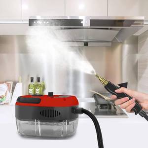 lot 2129 image: Steam Cleaner, 2500W High Handheld Steam Cleaner, 1L Portable Car Steam Cleaner, 6 High Speeds Pressure Temperature Steam Cleaning Machine with 3 Brush Heads for Kitchen Home Car Cleaning Red