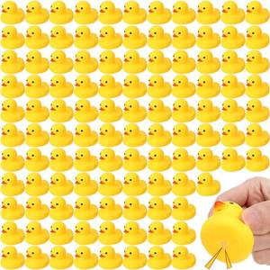 lot 2137 image: Vinsot Bulk Pcs Bath Ducky Mini Rubber Ducks Yellow Rubber Duck Bath Toy Rubber Tub Toys Bathtub Toys Squeak and Float Ducks (2.17 x 1.97 x 1.85 Inch)