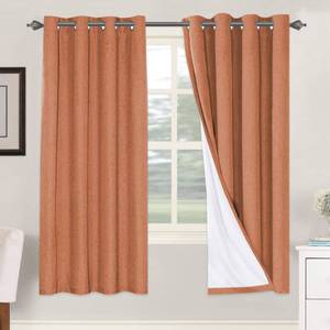 lot 2139 image: H.VERSAILTEX 100% Blackout Curtains for Bedroom Thermal Insulated Linen Textured Curtains Heat and Full Light Blocking Drapes Living Room Curtains 2 Panel Sets, Orange, 52x72 Inch
