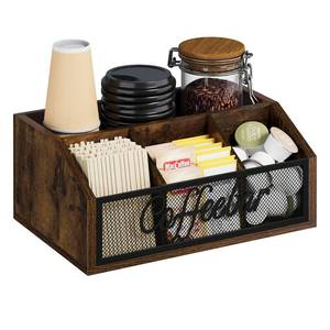 lot 2151 image: YINMIT Coffee Station Organizer for Countertop,Coffee Bar Accessories and Organizer for Coffee Pods,Syrup,Cups,and Stirrer,Coffee Condiment Organizer,Coffee and Tea Organizer,Office Coffee Station