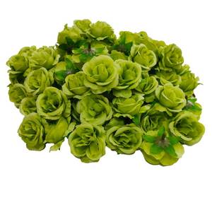lot 2161 image: ATFL 2.2Artificial Tender Green Satin Rose Flower Heads,BulkPcs Green Silk Rose Heads Bulk,Fake Flower No Stem for DIY Flower Well,Artificial Stemless Rose Flower Heads for DIY Crafts Bouquet