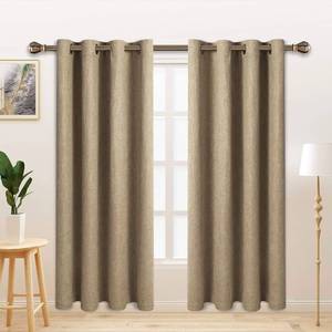 lot 2166 image: LORDTEX Linen Look Textured Blackout Curtains with Thermal Insulated Liner - Heavy Thick Grommet Window Drapes for Bedroom, 50 x 95 Inches, Tan, Set of 2 Panels