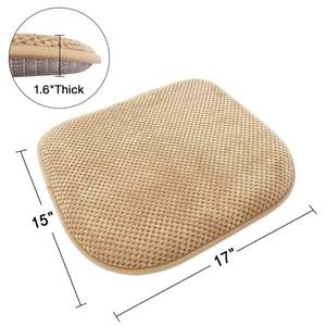 lot 2173 image: PAGGED Khaki Foam Seat Cushions Kitchen Chairs Pads for Dining Chairs 6 Pack Non Slip Patio Seat Cushions Washable U Shaped Soft Thick Large Metal Wooden Chair Cushions,17 x 15