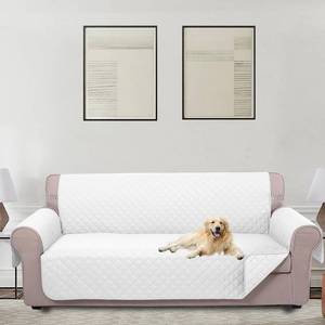 lot 2175 image: U-NICE HOME Reversible Sofa Cover Couch Cover for Dogs with Elastic Straps Water Resistant Furniture Protector for Pets Couch Cover for 3 Cushion Couch (Sofa, WhiteWhite)