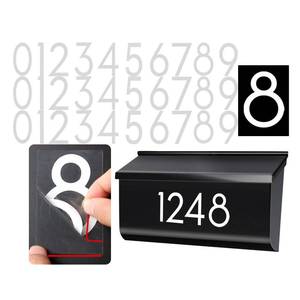 lot 2180 image: 3 inch 30 Pcs Reflective Mailbox Numbers Stickers for Outside, Easy Installation with Prolonged Backing for and Pre-cut, Self Adhesive White Vinyl Address for House Address Sign Window Trash Bins