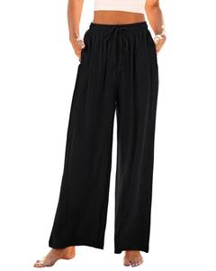 lot 2193 image: GRAPENT Wide Leg Pants Woman Wide Leg Lounge Pants for Women Pants for Women Work Casual Bell Bottoms Pants for Women Fall Pants Womens Summer Clothes Color Black Large Size 12 Size 14