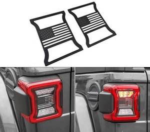 lot 2211 image: POETRYXIAO Tail Light Cover Guard with US Flag Style (LED Lights) for 2018-2023 Jeep Wrangler JL JLU(US Flag)