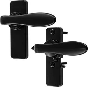 lot 2225 image: Ideal Security in-Swinging Handle Set for Storm and Screen Doors with Locking Inside Latch, Surface Mount, Swing in Screen Door Handle, Black