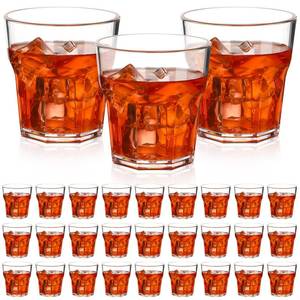 lot 2891 image: Tioncy 30 Pcs 4.5 oz Acrylic Drinking Glasses Small Whiskey Glass Clear Shot Glasses Bulk Unbreakable Stackable Mixed Drinkware Mini Beer Mug for Drinking Bars Wine Vodka