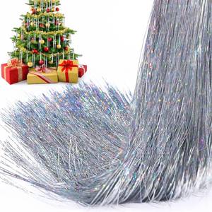 lot 2900 image: Lyrow 40000 Strands Tinsel Icicles 19.7 inch Christmas Tree Tinsel Foil Fringe Hanging Winter Home Decorations for Xmas Tree Holiday Decor Birthday Wedding Anniversary Party Supplies(Silver)