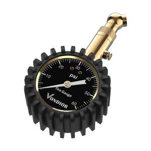 lot 2906 image: Tire Pressure Gauge - (0-60 PSI) Heavy Duty, Certified ANSI Accurate with Large 2 Inch Easy to Read Glow Dial, Low - High Air Pressure Gauge. Tire Gauge for Car and Trucks Tires by Vondior