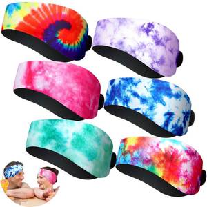 lot 2924 image: Honoson 6 Pcs Swimming Headband Waterproof Swim Ear Cover Adjustable Ear Bands for Water Sport Ear Protection(Tie Dye)