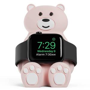 lot 2925 image: Cute Bear iWatch Charger Stand Compatible with iWatch Series 9-1 (45mm,44mm,42mm,41mm,40mm, 38mm) Samsung Galaxy Watch 65 Soft Silicone,Supports Nightstand Mode,HomeOffice Use