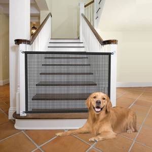 lot 2939 image: Dog Gate for Stairs Pet Gates for The House Dogs Screen Mesh Gate for Doorways Stairways Indoor Safety 29 inches Tall, 38 inch Wide