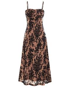lot 2947 image: BTFBM Womens Summer Dress Sleeveless Spaghetti Strap Midi Dress Sexy Cowl Neck Floral Cocktail Dress Party Dresses(Dark Apricot,Small)
