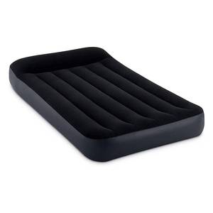 lot 2960 image: Intex Dura-Beam Standard Pillow Top Airbed Comfortable Blow Up Portable Air Mattress with Built-in Electric Pump and Carrying Bag, Twin Size, Blue