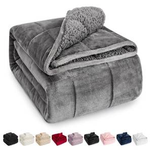lot 2970 image: Wemore Sherpa Fleece Weighted Blanket for Adult, 15 lbs Dual Sided Cozy Fluffy Heavy Blanket, Ultra Fuzzy Throw Blanket with Soft Plush Flannel Top, 48 x 72 inches, Grey on Both Sides
