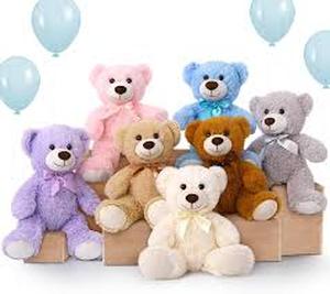 lot 2176 image: MorisMos Teddy Bear ,2 Pack Teddy Bear Stuffed Animals,14 in Teddy Bear with Baby Blue Bow,Soft Stuffed Bear Stuffed Animal Wholesale for Birthday Christmas Valentines,Brown
