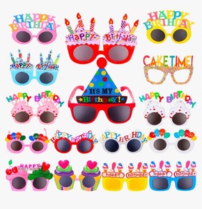 lot 328 image: 16 Pairs Happy Birthday Sunglasses Funny Photo Props Sunglasses Happy Birthday Party Novelty Sunglasses Sweet Cream Cake Glasses for Kids Adults Birthday Party Favors