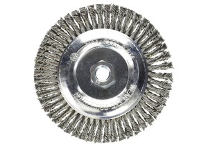 lot 404 image: Mercer Industries 186030-6 x 316 x 58-11 Stringer Bead Wire Wheel, .020 Carbon Steel Wire