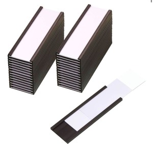 lot 408 image: Outus 30 Pcs 3 x 1 Inch Magnetic Label Holders Locker Name Tags with 30 Protective Films and 60 Replacement Strips Magnetic Name Plate Magnetic Data Card Holders for Office Shelf Mailboxes Locker