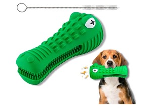 lot 418 image: Dog Chew Toys for Aggressive Chewers Alligator Dog Toys for LargeMediumSmall Breed - Indestructible Dog Toys - Toothbrush Rubber for Dog Teeth Cleaning - Squeaky Sound for Dog Attraction