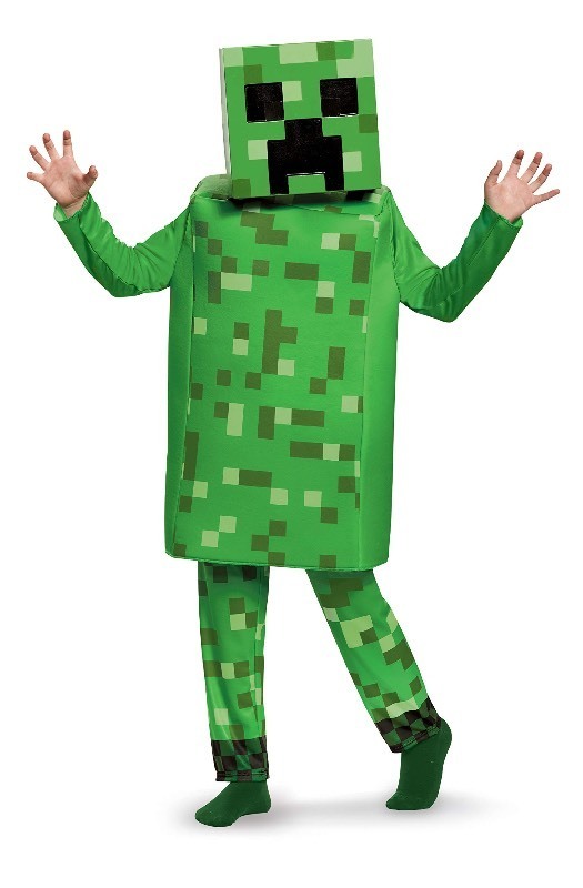 lot 6552095 image: Creeper Deluxe Minecraft Costume, Green, Small (4-6)