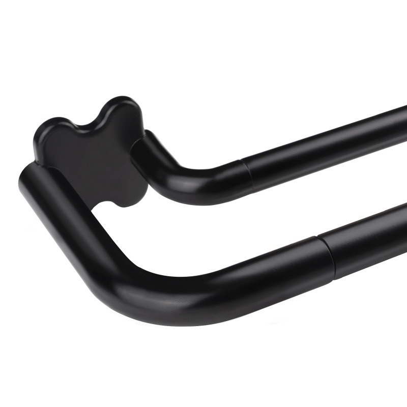 lot 6552206 image: Double Curtain Rods, USFOOK Blackout Wrap Around Curtain Rods for Windows 32 to 58 Inch, 68 Inch Room Darkening Curtain Rod, Black